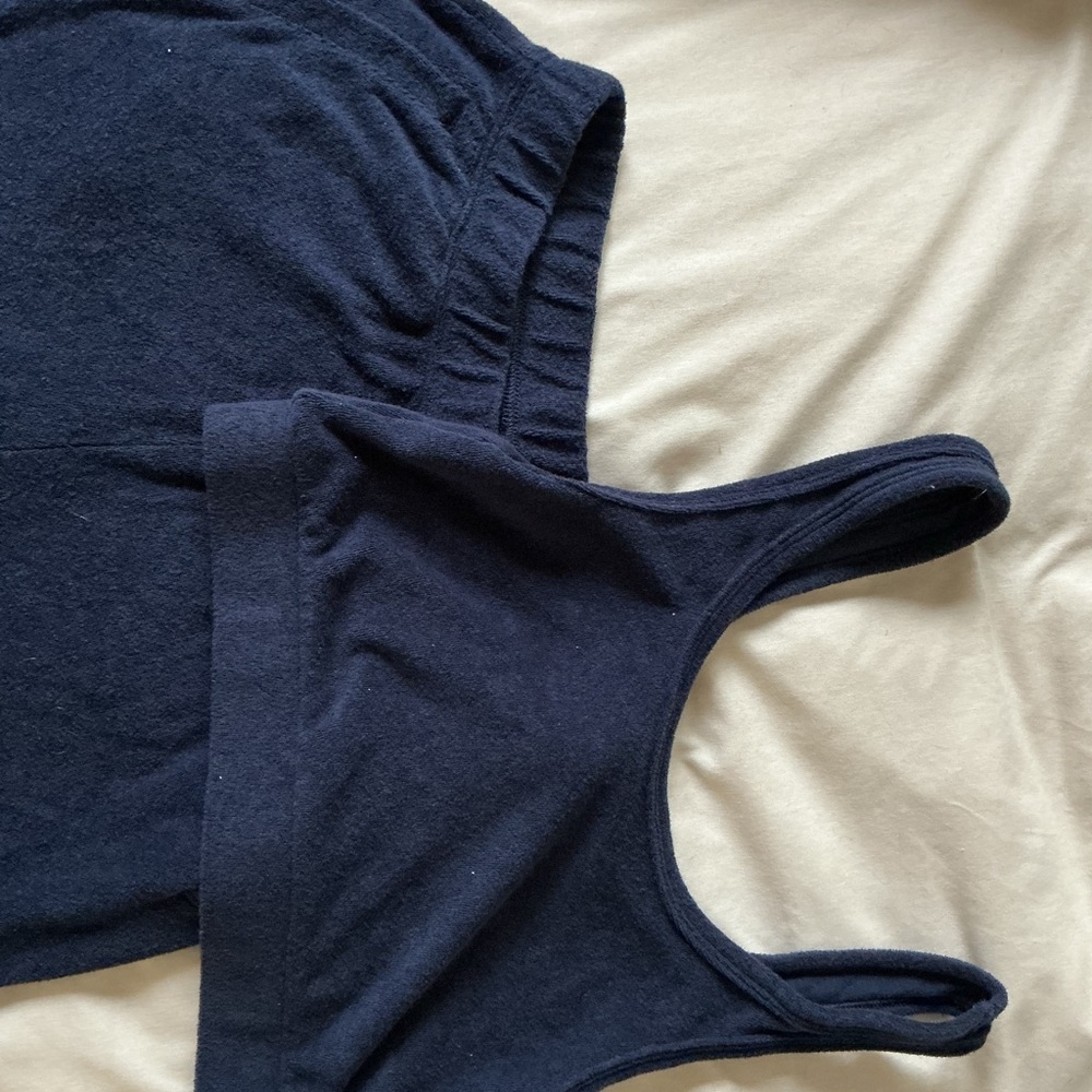 Navy Blue Tank Top and Sweat Set